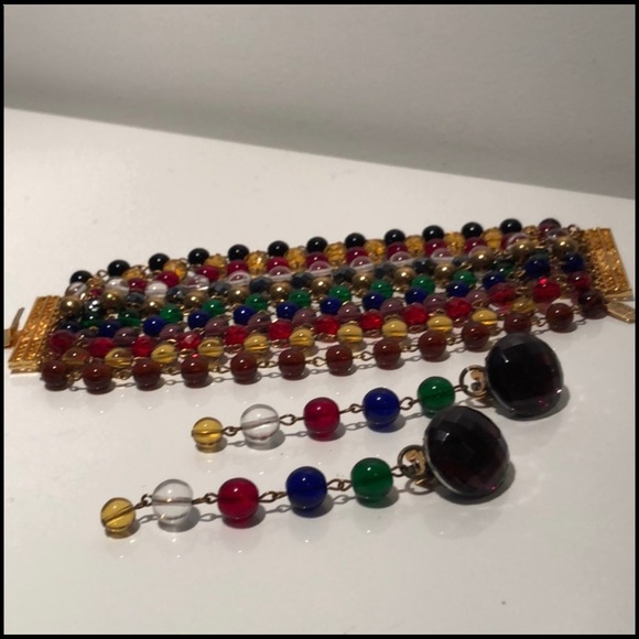 VINTAGE JEWEL BEADED BRACELET - Picture 6 of 7